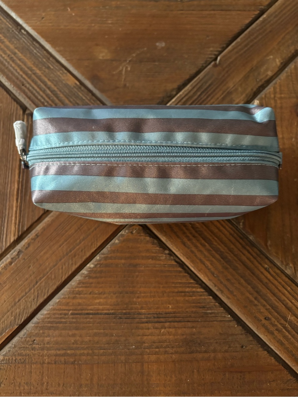 thirty-one Striped Blue and Brown Mini Pouch